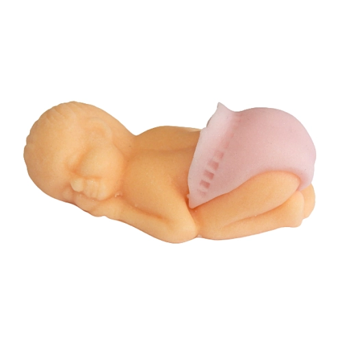 Figurka cukrowa ozdoby na tort bobas dziewczynka dekoracje na roczek chrzest baby shower